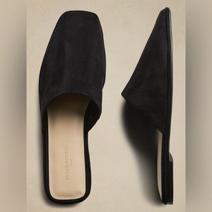 Suede mule flats